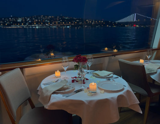 Romantic Bosphorus Dinner Cruise Istanbul – Window-Side Table for Couples